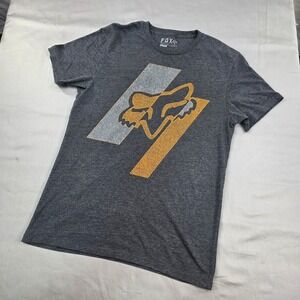 FOX Premium Fabric Slim Fit Gray Graphic Logo T-Shirt Mens Size‎ M